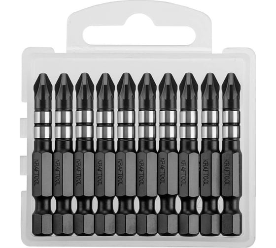 Изображение товара Биты Impact Pro (PZ2; 50 мм; 10 шт.) KRAFTOOL 26193-2-50-S10