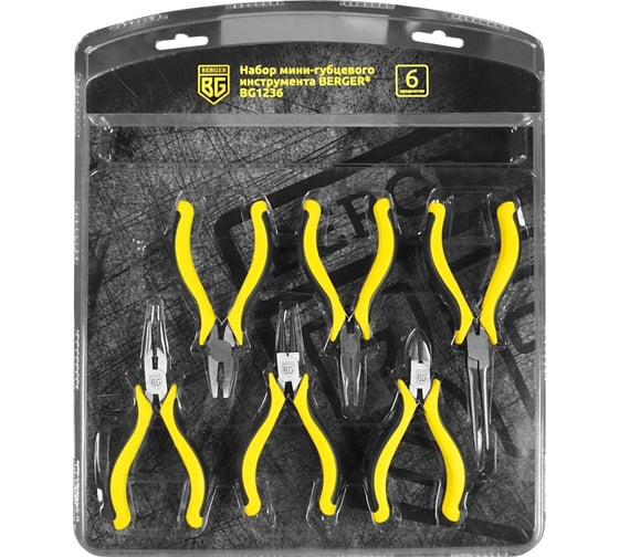 Изображение товара Набор мини-губцевого инструмента Berger BG 6 предметов BG1236
