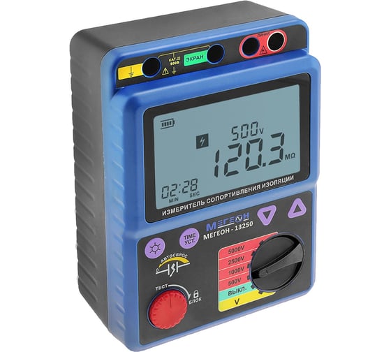 Изображение товара Измеритель сопротивления изоляции – мегаомметр МЕГЕОН 13250 к0000011557