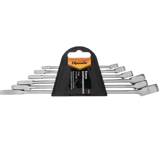 Изображение товара Набор комбинированных ключей SPARTA 6-17 мм, хромированные, 6 шт. 154305