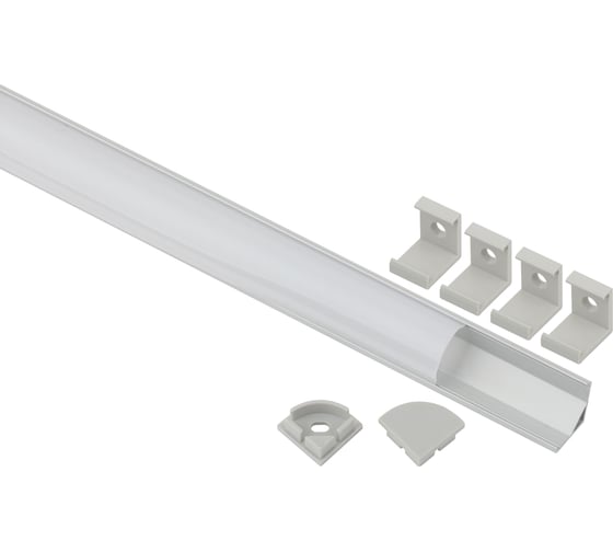 Изображение товара Комплект с угловом анодированным профилем ЭРА 1616R CAB280 16х16мм, 2м и круглым экраном 2м Б0039465