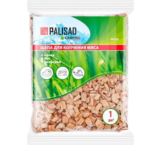 Изображение товара Щепа для копчения мяса PALISAD Camping ольха, бук, розмарин 69509
