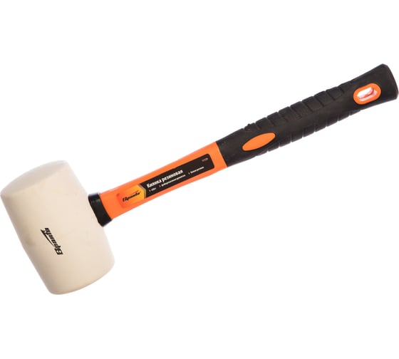 Изображение товара Резиновая киянка SPARTA 450 г, белая резина, фиберглассовая рукоятка 11129