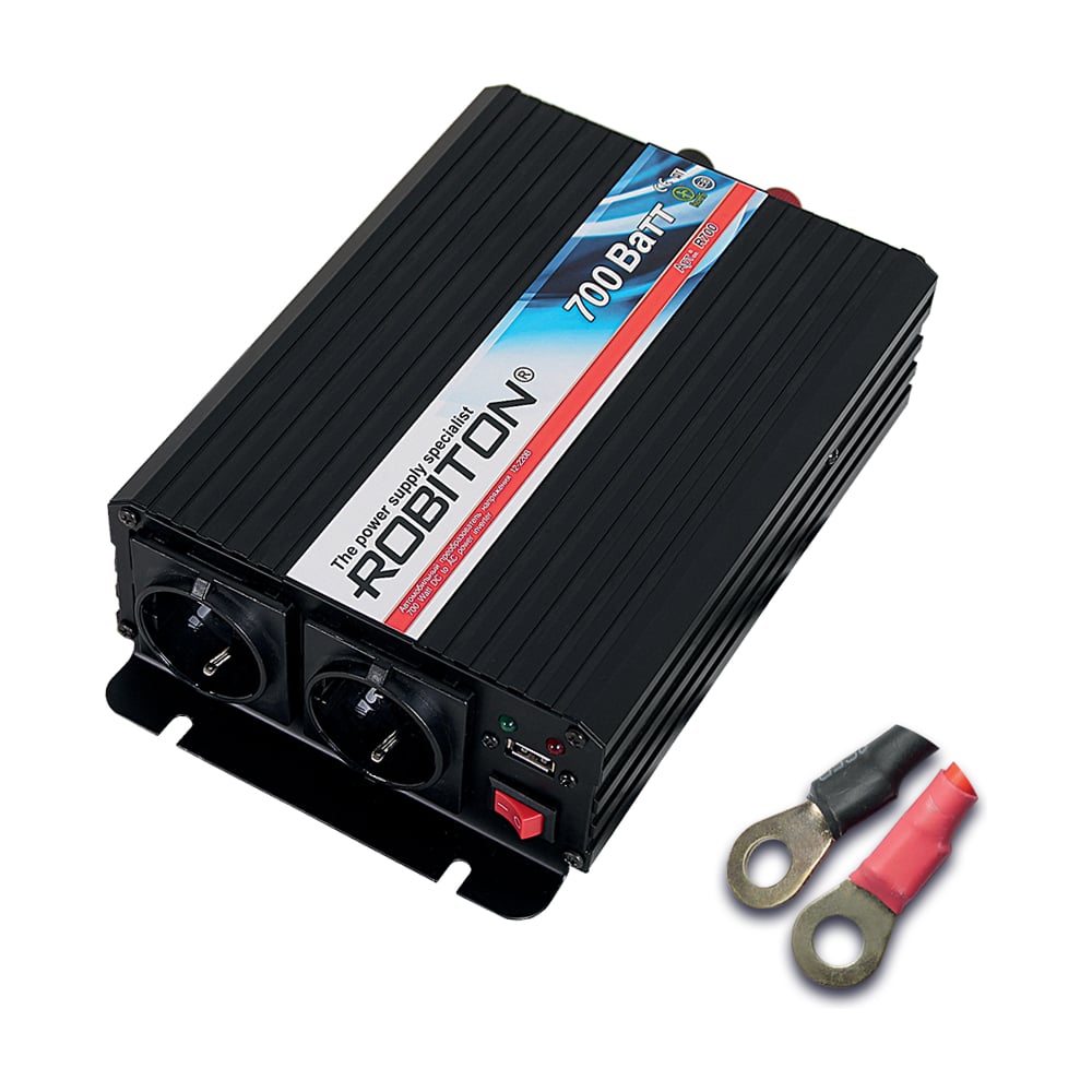Инвертор 700W две евро розетки Robiton R700 12173