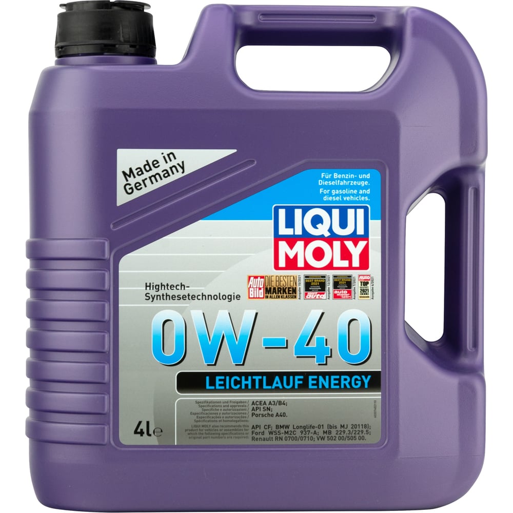 Изображение товара Моторное масло LIQUI MOLY Leichtlauf Energy 0W-40 синтетическое 4 л