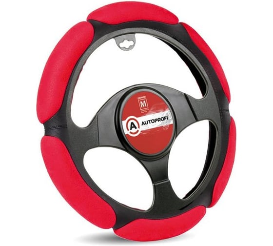 Изображение товара Оплётка руля AUTOPROFI SP-5026 BK/RD M