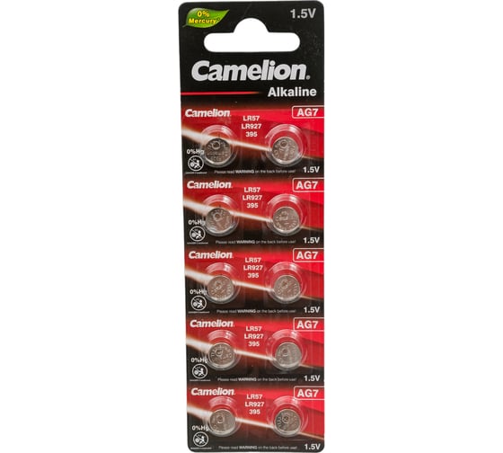 Изображение товара Батарейка для часов Camelion G7 BL-10 Mercury Free AG7-BP10 0%Hg 395A/LR927/195 12815