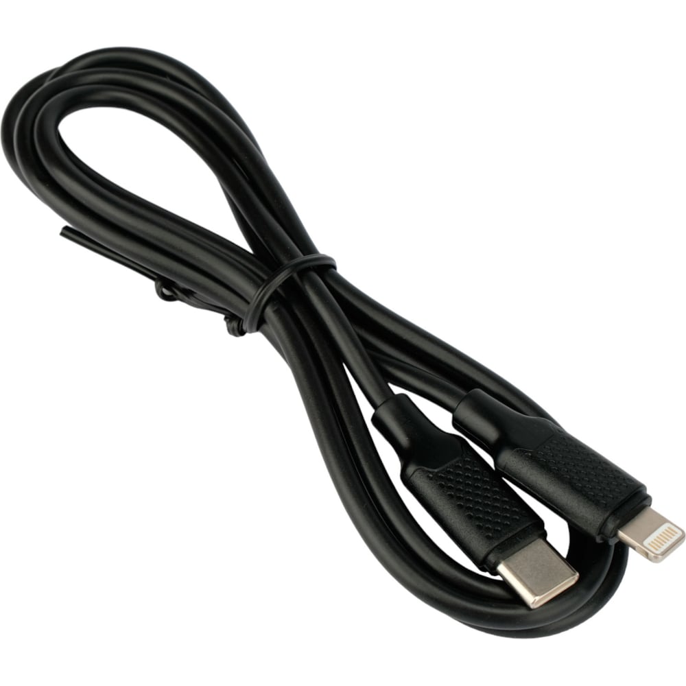 Изображение товара Кабель Гарнизон USB2.0 Lightning Type-C 1м 20Вт черный с поддержкой быстрой зарядки