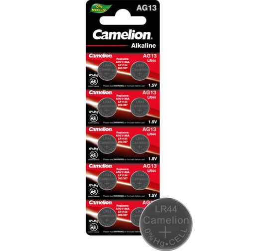 Изображение товара Батарейка для часов Camelion G13 BL-10 Mercury Free AG13-BP10 0%Hg 357A/LR44/A76 12821