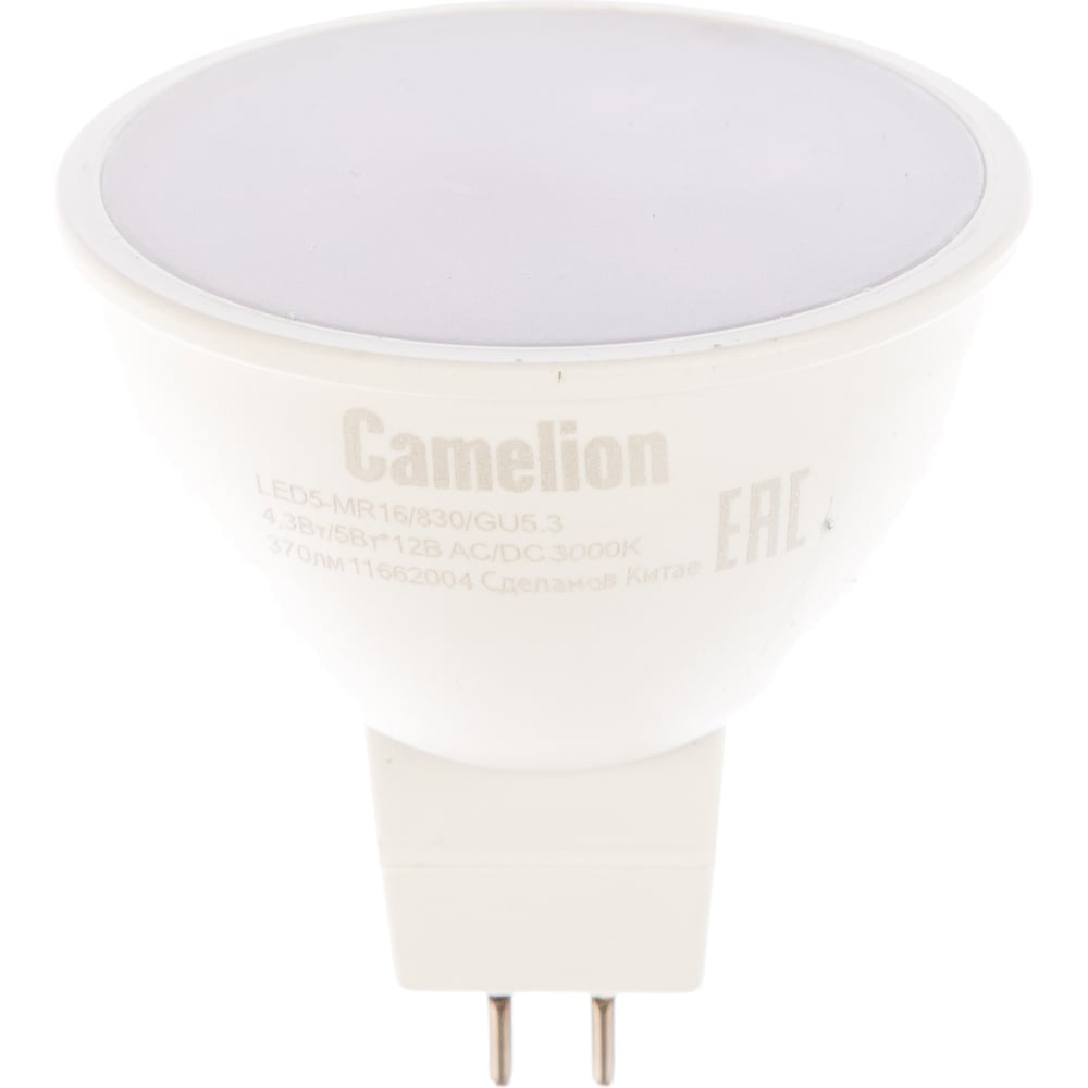 фото Светодиодная лампа camelion led5-mr16/830/gu5.3 5вт 12в ac/dc 12025