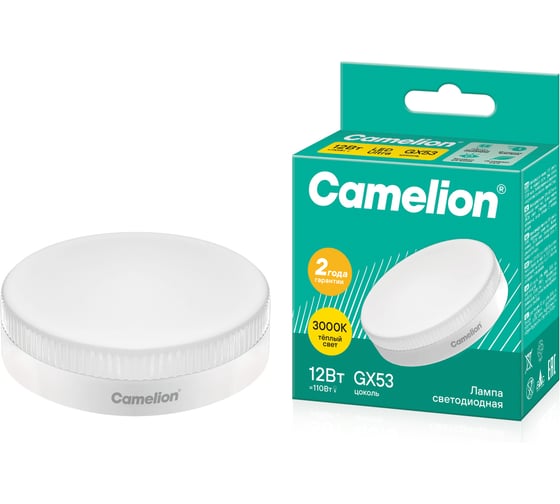 Изображение товара Светодиодная лампа Camelion LED12-GX53/830/GX53 12Вт 220В 12786