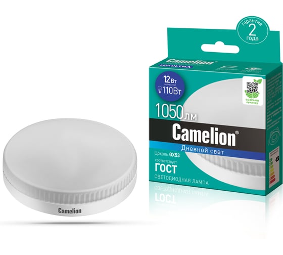 Изображение товара Светодиодная лампа Camelion LED12-GX53/865/GX53 12Вт 220В 13615