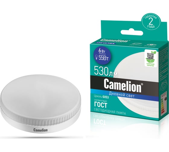 Изображение товара Светодиодная лампа Camelion LED6-GX53/865/GX53 6Вт 13617