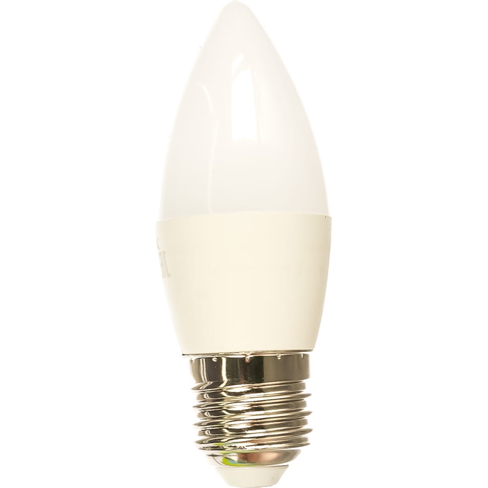 фото Электрическая светодиодная лампа ergolux led-c35-7w-e27-6k свеча 7вт e27 6500k 172-265в 13299