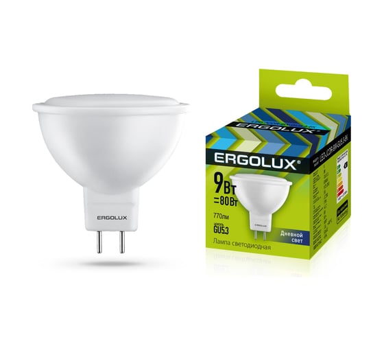 Изображение товара Электрическая светодиодная лампа Ergolux LED-JCDR-9W-GU5.3-6K JCDR 9Вт GU5.3 6500K 172-265В 13626