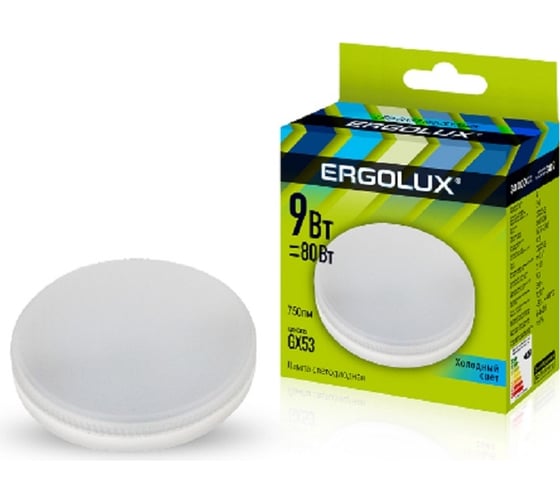 Изображение товара Электрическая светодиодная лампа Ergolux LED-GX53-9W-GX53-4K 9Вт GX53 4500К 172-265В 13515