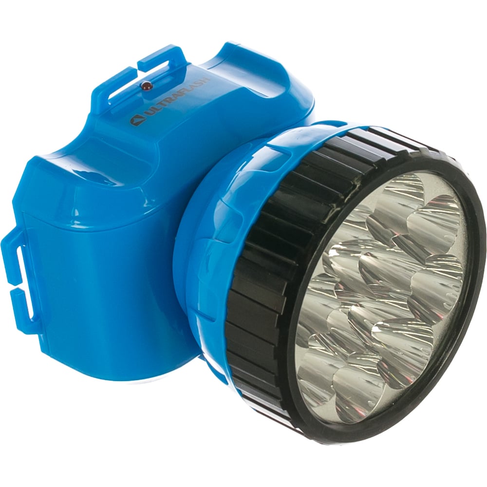 фото Налобный аккумуляторный фонарь, 220в, голубой, 12led, 2 режима, пластик ultraflash led5361 12420