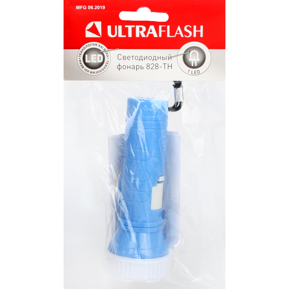 Изображение товара Фонарь Ultraflash 828-TH 2395, 1 LED, синий, водонепроницаемый IP52