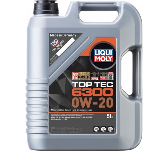 Изображение товара Масло моторное НС-синтетическое Top Tec 6300 0W-20 SN C5, 5 л LIQUI MOLY 21217