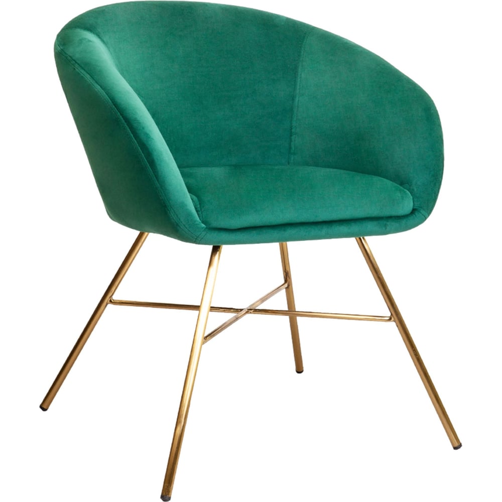 Изображение товара Стул AKS Home AMUR зеленый велюр с золотой отделкой современный дизайн