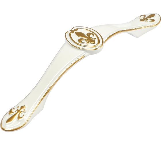 Изображение товара Ручка-скоба ТУНДРА LIGHT, м/о 96 мм, белая с золотом 5131812