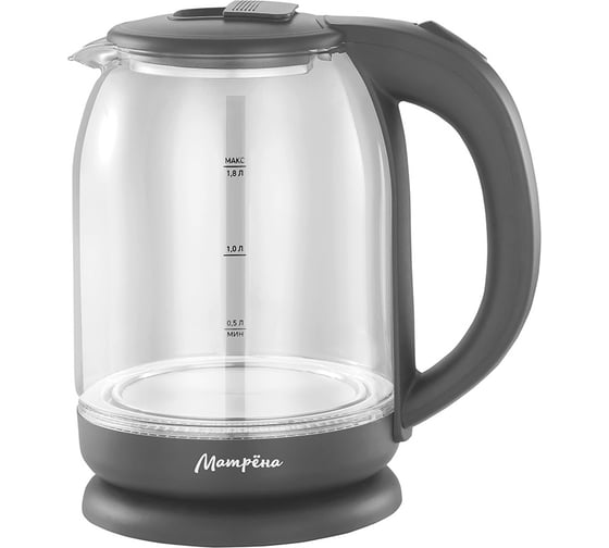 Изображение товара Электрический чайник Матрёна ma-007 1.8 л стекло, серый 105225