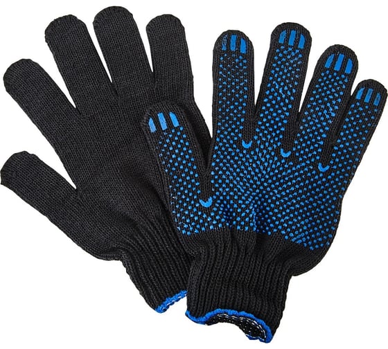 Изображение товара Перчатки Профи с ПВХ-точка, 7 класс, подвес, черные Спец И-8046-И