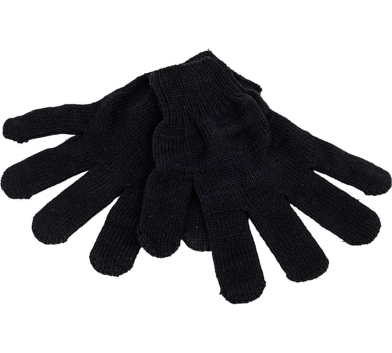 Изображение товара Трикотажные полушерстяные перчатки Спец черные ПЕР-ПШ
