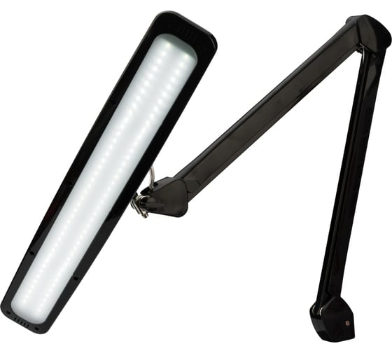 Изображение товара Настольная бестеневая лампа на струбцине REXANT ECO light, 84 SMD LED, сенсорный диммер, черная 31-0411