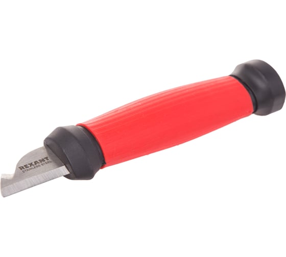 Изображение товара Нож монтажника REXANT нержавеющая сталь, двухсторонняя заточка, лезвие 33 мм 12-4931