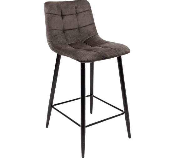 Изображение товара Барный стул AKS Home MIA, коричневый велюр HLR49/черный 71542
