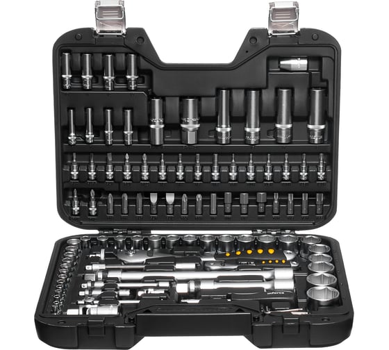 Изображение товара Набор инструментов 94 предмета 1/2", 1/4" Inforce, Сталь Cr-V, Профессиональный, 06-07-10