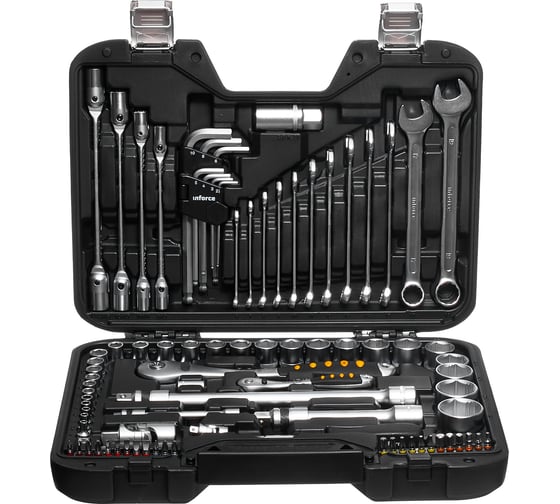 Изображение товара Набор инструментов Inforce 85 предметов 1/2", 1/4" Inforce, Сталь Cr-V, Профессиональный, 06-07-14