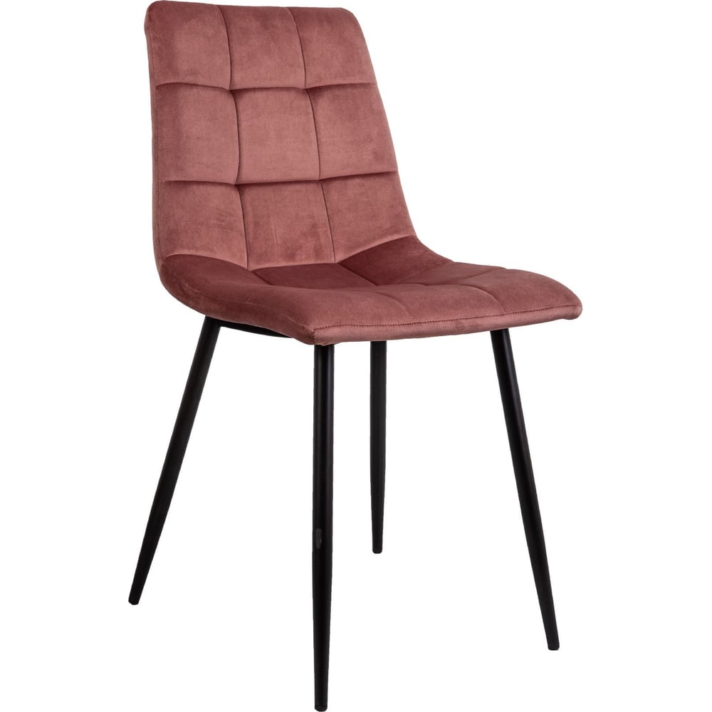 Изображение товара Стул AKS Home DALLAS розовый велюр черный каркас стильное кресло
