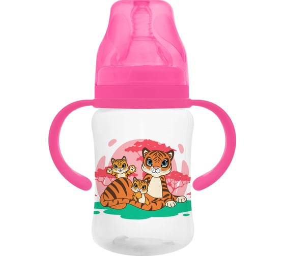 Изображение товара Бутылочка с ручками для кормления Мамина Радость 150 мл, тигр КК1277