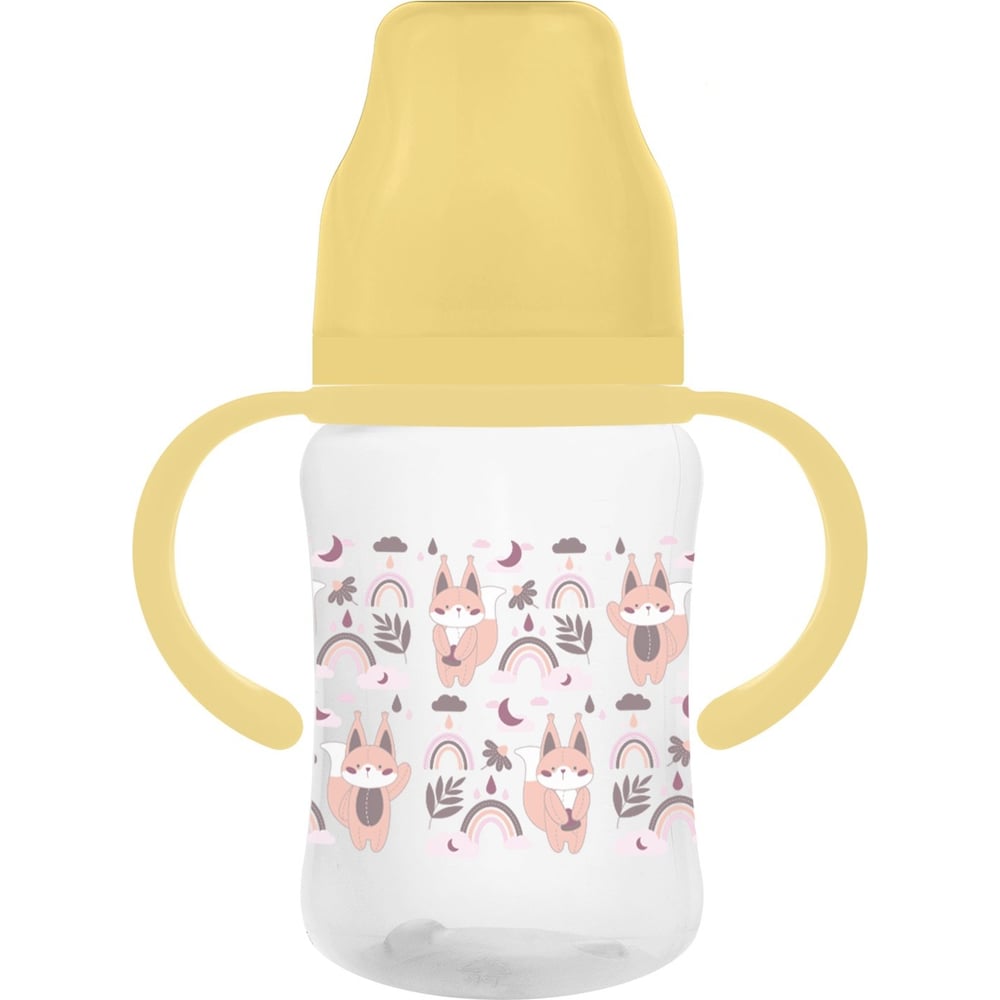 Изображение товара Бутылочка с ручками для кормления Мамина Радость 150 мл желтый КК1276