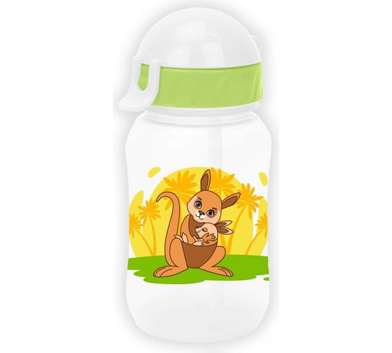 Изображение товара Бутылочка для воды с труб , 270 мл, кенгуру/6 шт Мамина Радость КК1261