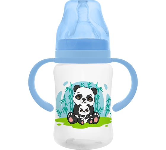Изображение товара Бутылочка с ручками для кормления Мамина Радость 150 мл, панда КК1279