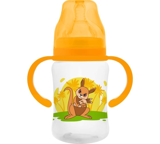Изображение товара Бутылочка с ручками для кормления Мамина Радость 150 мл, кенгуру КК1278