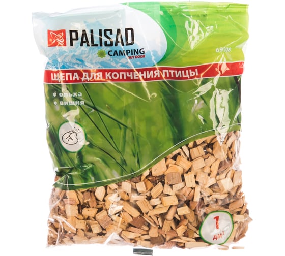 Изображение товара Щепа для копчения птицы PALISAD Camping ольха, вишня 69508