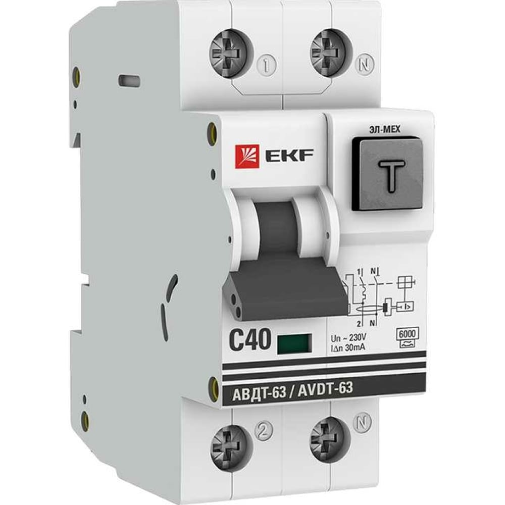 Автоматический дифференциальный выключатель EKF дифференциальный автоматический выключатель tdm electric авдт 63 25 с 30 ма sq0202 0004