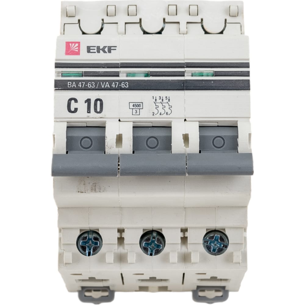 Трехполюсной автоматический выключатель EKF автоматический выключатель tdm electric ва47 60 1p c63 а 6 ка sq0223 0083