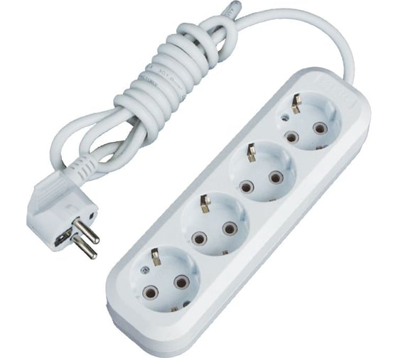 Изображение товара Бытовой удлинитель EKF 4 гнезда шнур 2м с заземлением 16А ПВС 3х1 UBA16-310-4-02