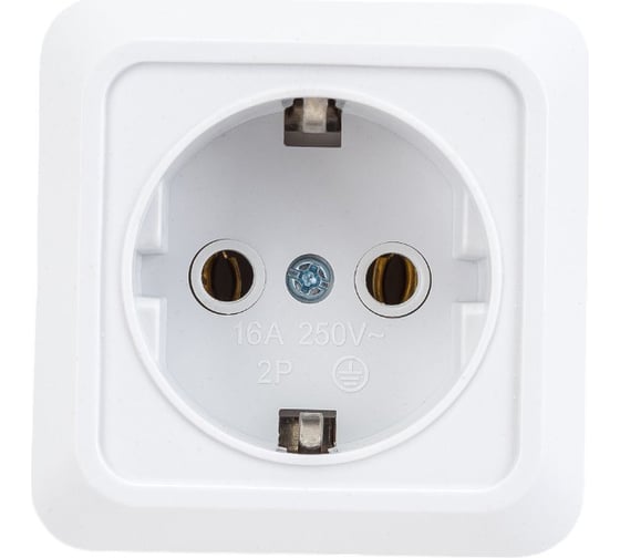 Изображение товара Розетка EKF Рим 16А с заземлением белая ENR16-028-10