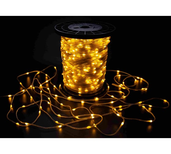 Изображение товара Нить TEAMPROF Краса 200 м, 24В, теплый белый, прозрачный провод TPF-CR200-24V-T/WW