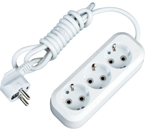 Изображение товара Бытовой удлинитель EKF 3 розетки шнур 5м с заземлением 16А ПВС 3х1 UBA16-310-3-05