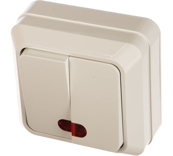 Изображение товара Двухклавишный выключатель с индикатором EKF Рим 10А белый ENV10-123-10