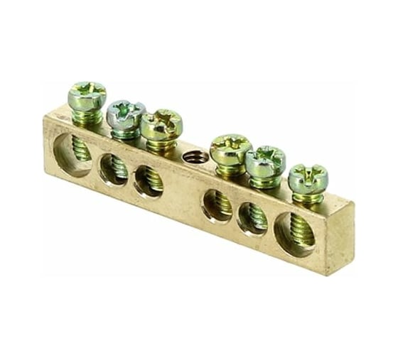 Изображение товара Нулевая шина EKF PE 63.06 латунь 10 шт. sn0-63-06