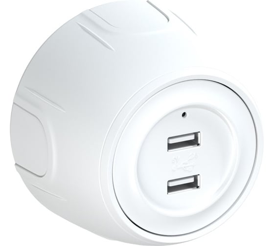 Изображение товара Накладная розетка OneKeyElectro (наружная) USB двойная Rotondo, с подсветкой, цвет белый 7700896