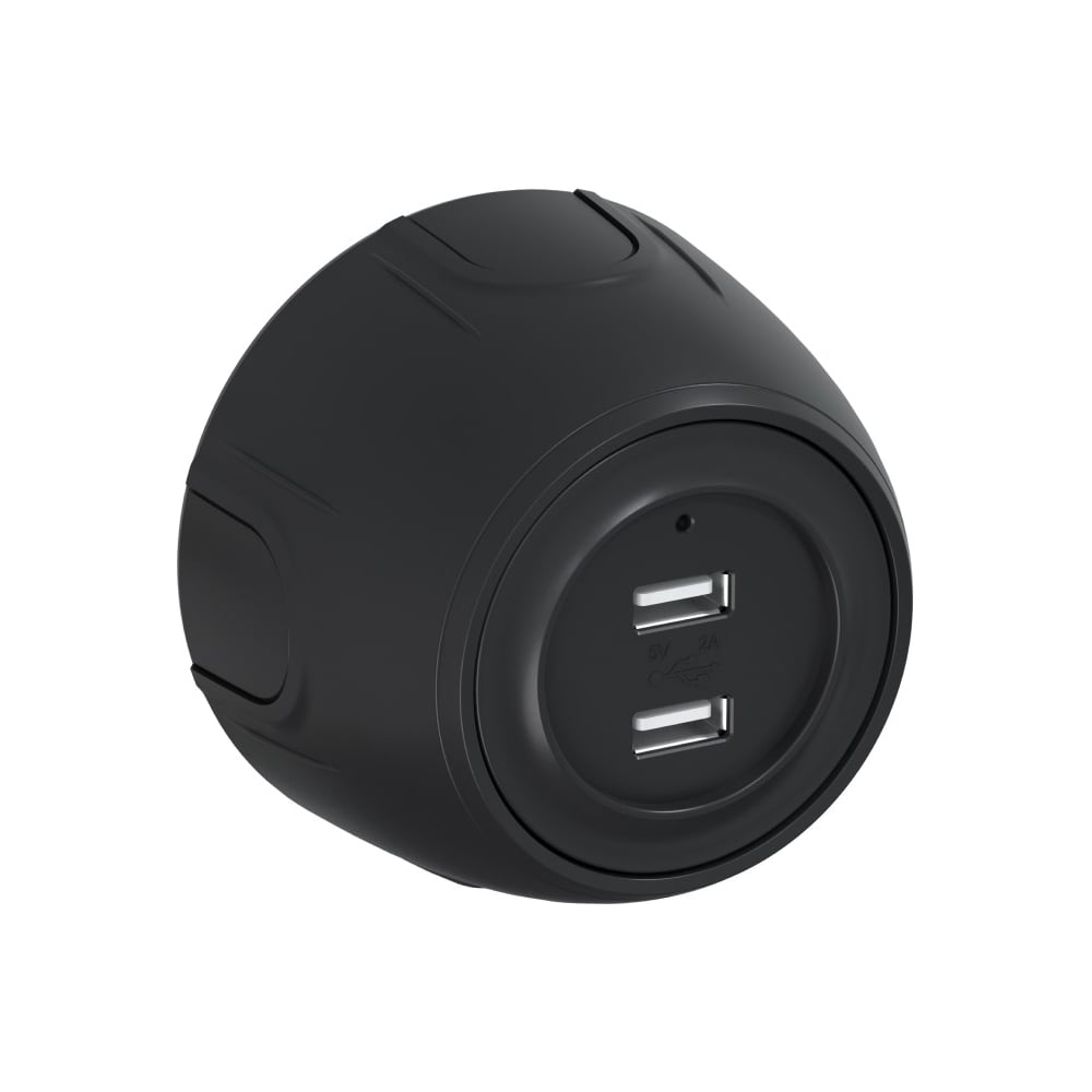 Изображение товара Накладная розетка OneKeyElectro (наружная) USB двойная Rotondo, с подсветкой, цвет черный 7700900